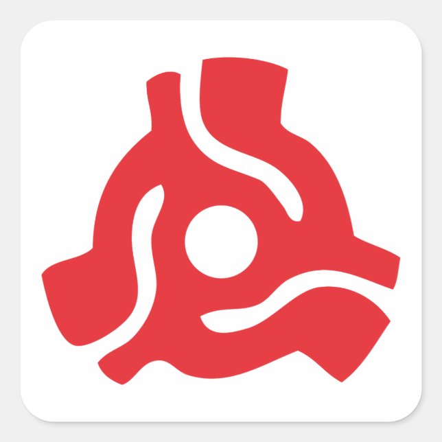 7 inch 45 rpm vinyl adapter insert spindle spider square sticker (Front)