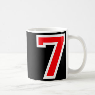 #7 jersey uniform varsity sports red number 7th coffee mug