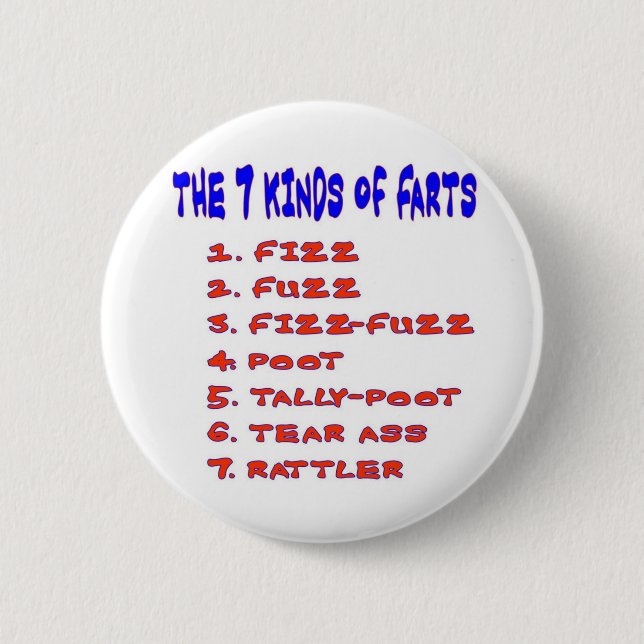 7 KINDS OF FARTS 6 CM ROUND BADGE (Front)