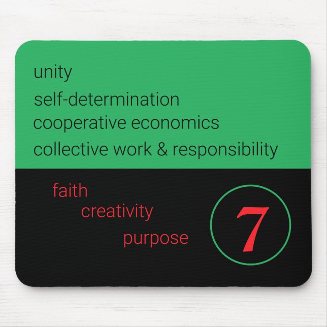 7 Kwanzaa Principles:   Mouse Pad (Front)