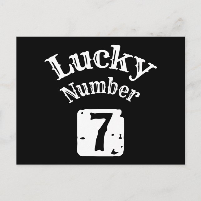 7 - Lucky Number 7 Luck Postcard (Front)