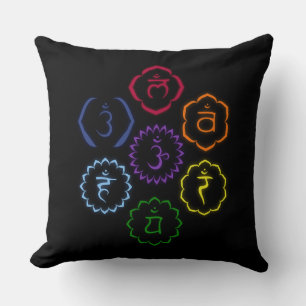 7 Main Chakras in a Circle Cushion