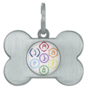 7 Main Chakras in a Circle Pet Name Tag