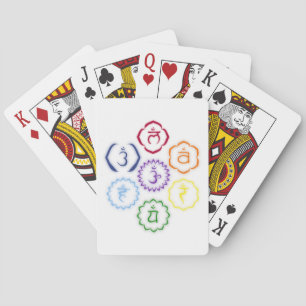 7 Main Chakras in a Circle Playing Cards