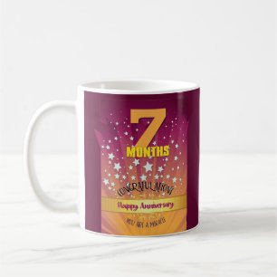 7 Months CUSTOM Recovery Anniversary Bold Numeral Coffee Mug