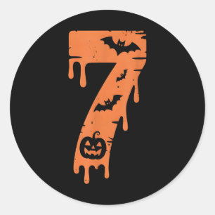 7 Number Meme 67 Six Seven Halloween  Classic Round Sticker
