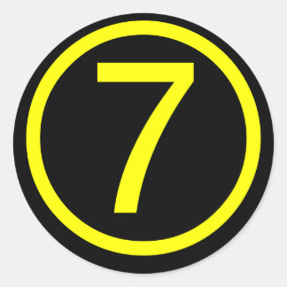7 - number seven classic round sticker
