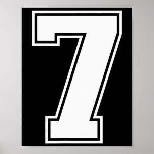 7 Number Seven Team Sports Graphic Varsity Matchin Poster