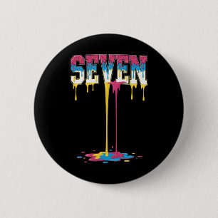 7 Number Seven Team Sports Ice Cream Drip 67 (2 Si 6 Cm Round Badge