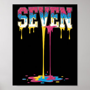 7 Number Seven Team Sports Ice Cream Drip 67 (2 Si Poster