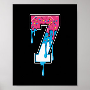 7 Number Seven Team Sports Ice Cream Drip 67 Six S Poster