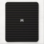 7 Option Black Stripes Modern Monogram Mouse Pad<br><div class="desc">Decorate your computer mouse pad with these black and grey stripes and custom monogram to personalise.</div>
