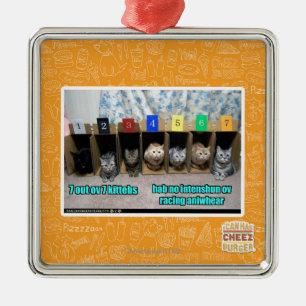 7 out ov 7 kittehs metal tree decoration