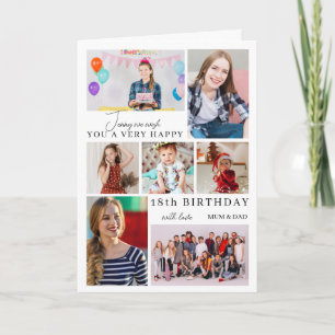 7 Photo 18th Birthday Collage Card Any Age Name