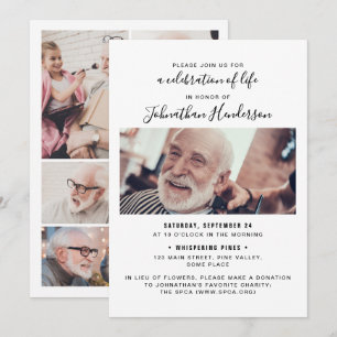 7-Photo Celebration of Life/Funeral/Memorial Invitation