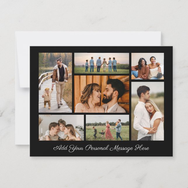 7 Photo Collage Add Your Own Greeting Card (Front)