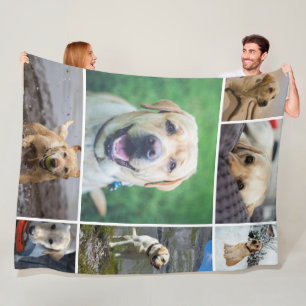 7 Photo Collage Family Personalised Fleece Blanket