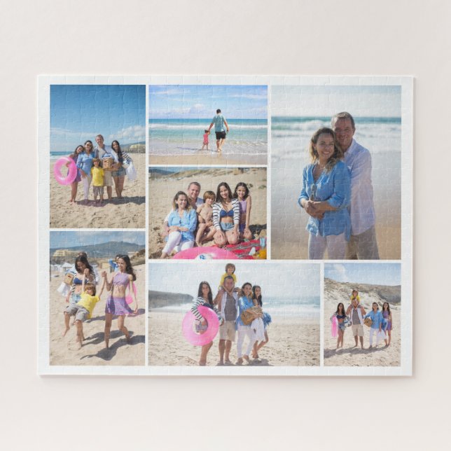 7 Photo collage template personalised Jigsaw Puzzle (Horizontal)