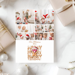 7 Photo Cute Gingerbread Merry Christmas Holiday Card