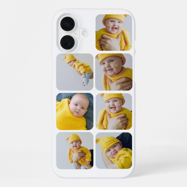 7 Photo Make Your Own Personalised Collage iPhone Case (Back)