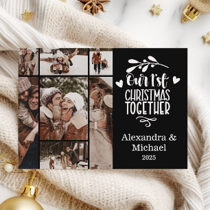 7 Photo Minimalist First Christmas Together Holiday Card