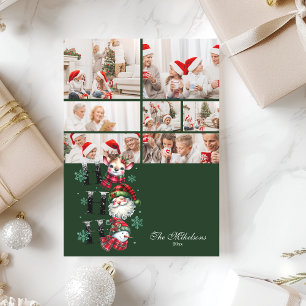 7 Photo Retro Santa & Friends Christmas Holiday Card