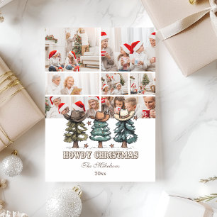 7 photo Western Howdy Christmas Holiday Card