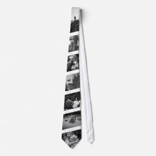 7 Photo White Stripe Tie Black and White Template