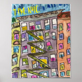 7 PM NYC Gratitude Poster