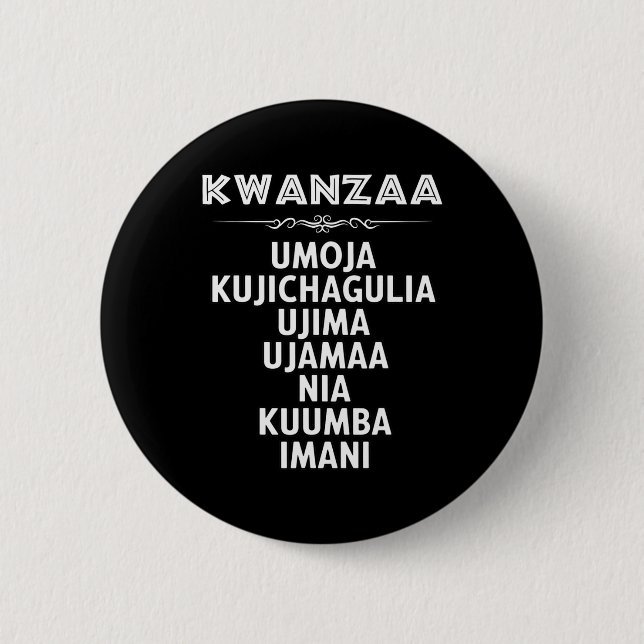 7 Principles Of Kwanzaa  6 Cm Round Badge (Front)