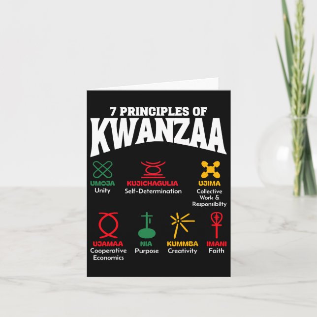 7 Principles Of Kwanzaa African American Pride Men Card (Front)