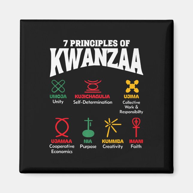 7 Principles Of Kwanzaa African American Pride Men Magnet (Front)