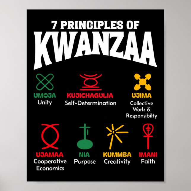 7 Principles Of Kwanzaa African American Pride Men Poster (Front)