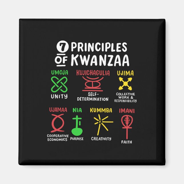 7 Principles Of Kwanzaa Black African American Men Magnet (Front)