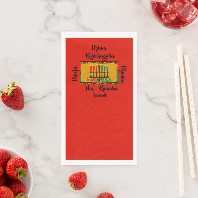 7 Principles of Kwanzaa Candles Napkin (Insitu)