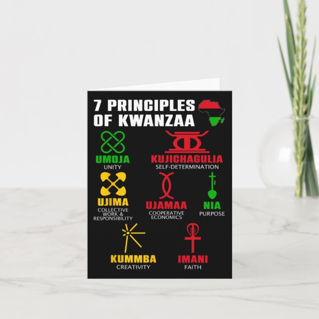7 Principles Of Kwanzaa Celebration Pan African Bo Card (Front)