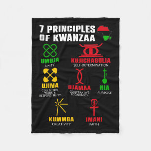 7 Principles Of Kwanzaa Celebration Pan African Bo Fleece Blanket