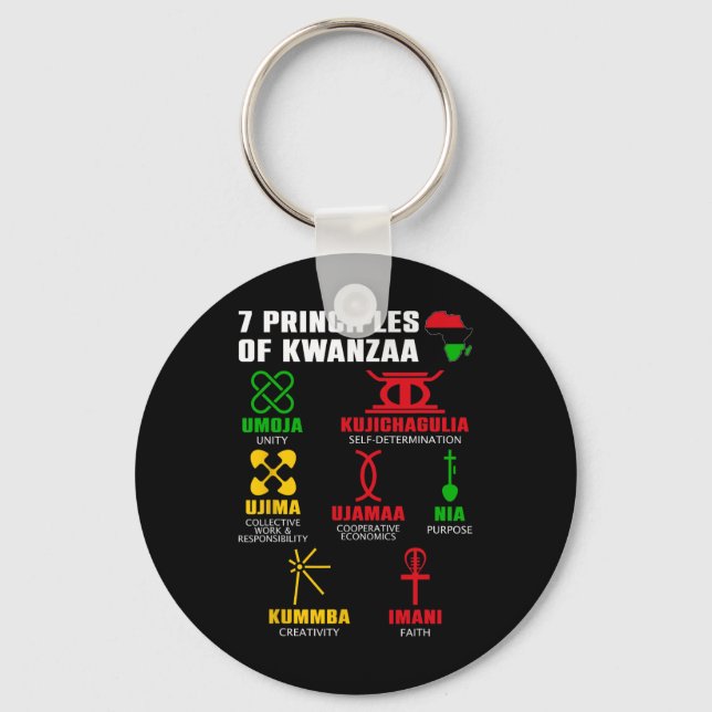 7 Principles Of Kwanzaa Celebration Pan African Bo Key Ring (Front)