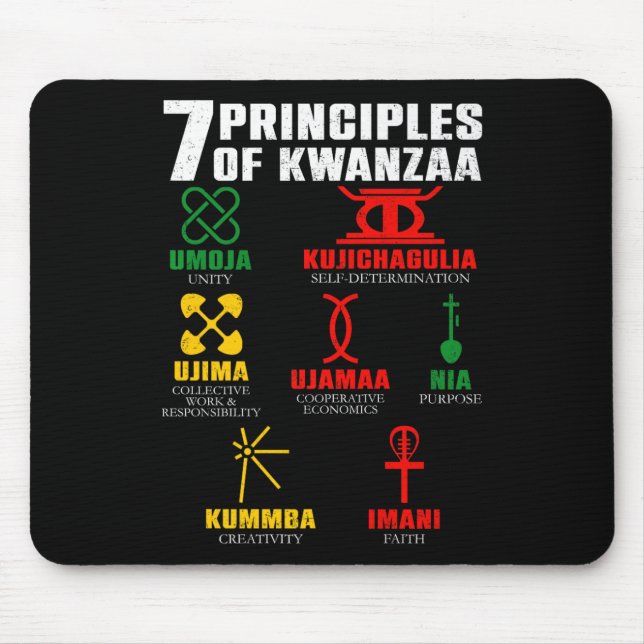 7 Principles Of Kwanzaa Celebration Pan African Bo Mouse Pad (Front)