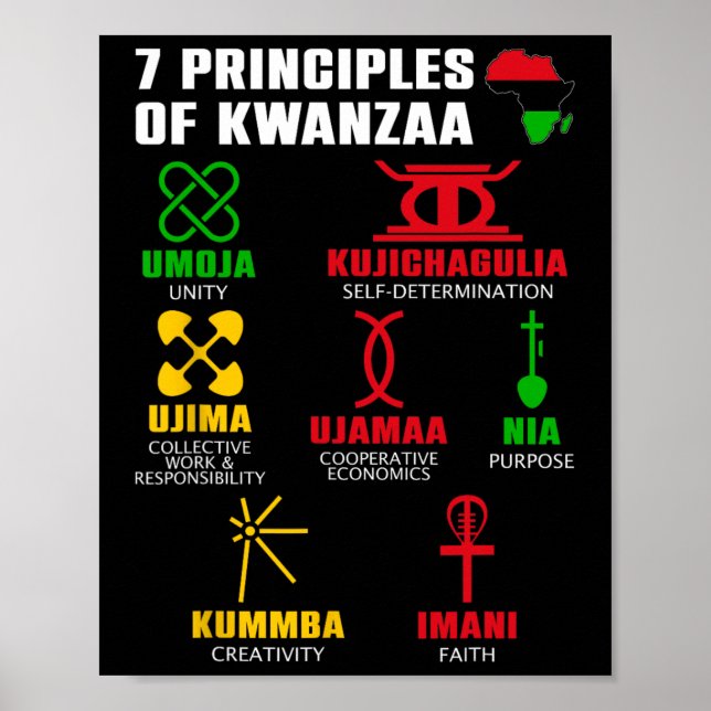 7 Principles Of Kwanzaa Celebration Pan African Bo Poster (Front)