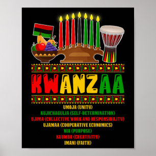 7 Principles Of Kwanzaa Celebration Pan African Bo Poster