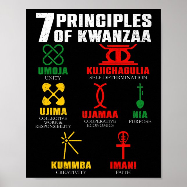 7 Principles Of Kwanzaa Celebration Pan African Bo Poster (Front)