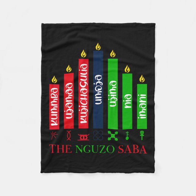 7 Principles Of Kwanzaa  Fleece Blanket (Front)