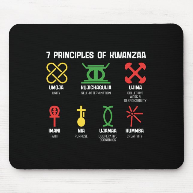 7 Principles Of Kwanzaa Happy Kwanzaa African Amer Mouse Pad (Front)