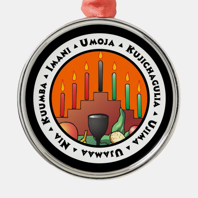 7 Principles of Kwanzaa Metal Ornament (Front)