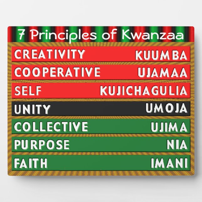 7 Principles of Kwanzaa Plaque (Front)