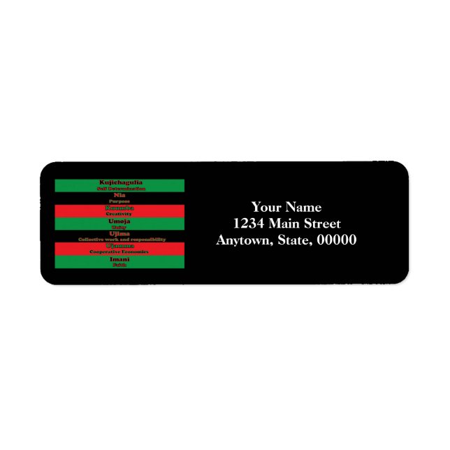 7 Principles of Kwanzaa Return Address Label (Front)