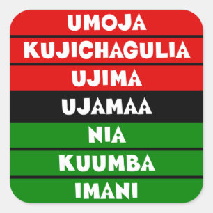7 Principles of Kwanzaa Square Sticker