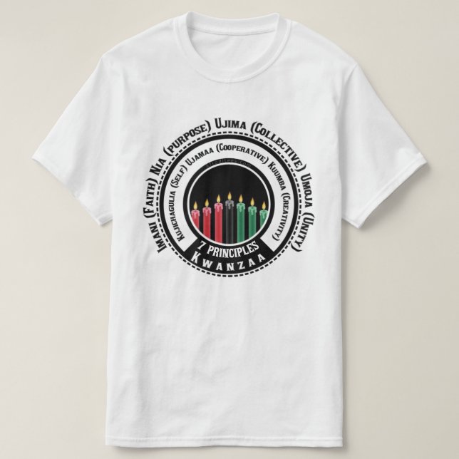 7 Principles Of  Kwanzaa T-Shirt (Design Front)