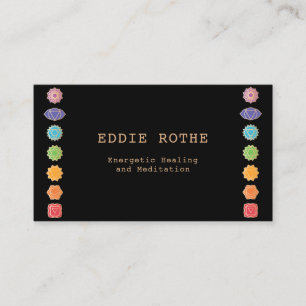 7 Rainbow Chakra Energy Healer Yoga Business Card